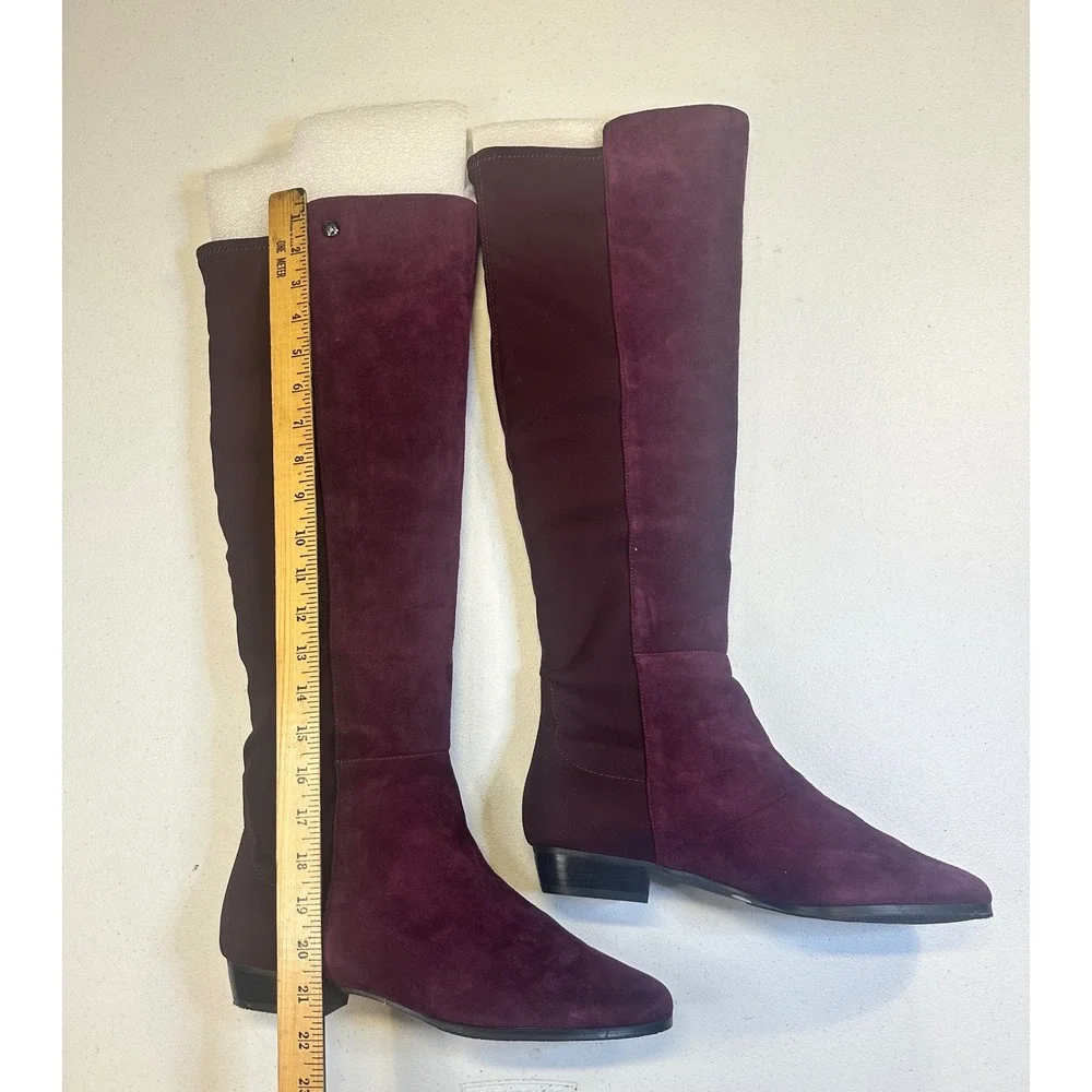 Vince Camuto Karita Burgundy Suede Over The Knee Tall Boots Wide Calf 11W 43